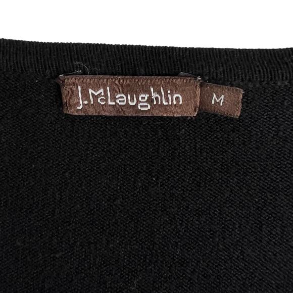 J McLaughlin Black Dress Size Medium Long Sleeve Cotton Blend Stretch Soft - Picture 6 of 12